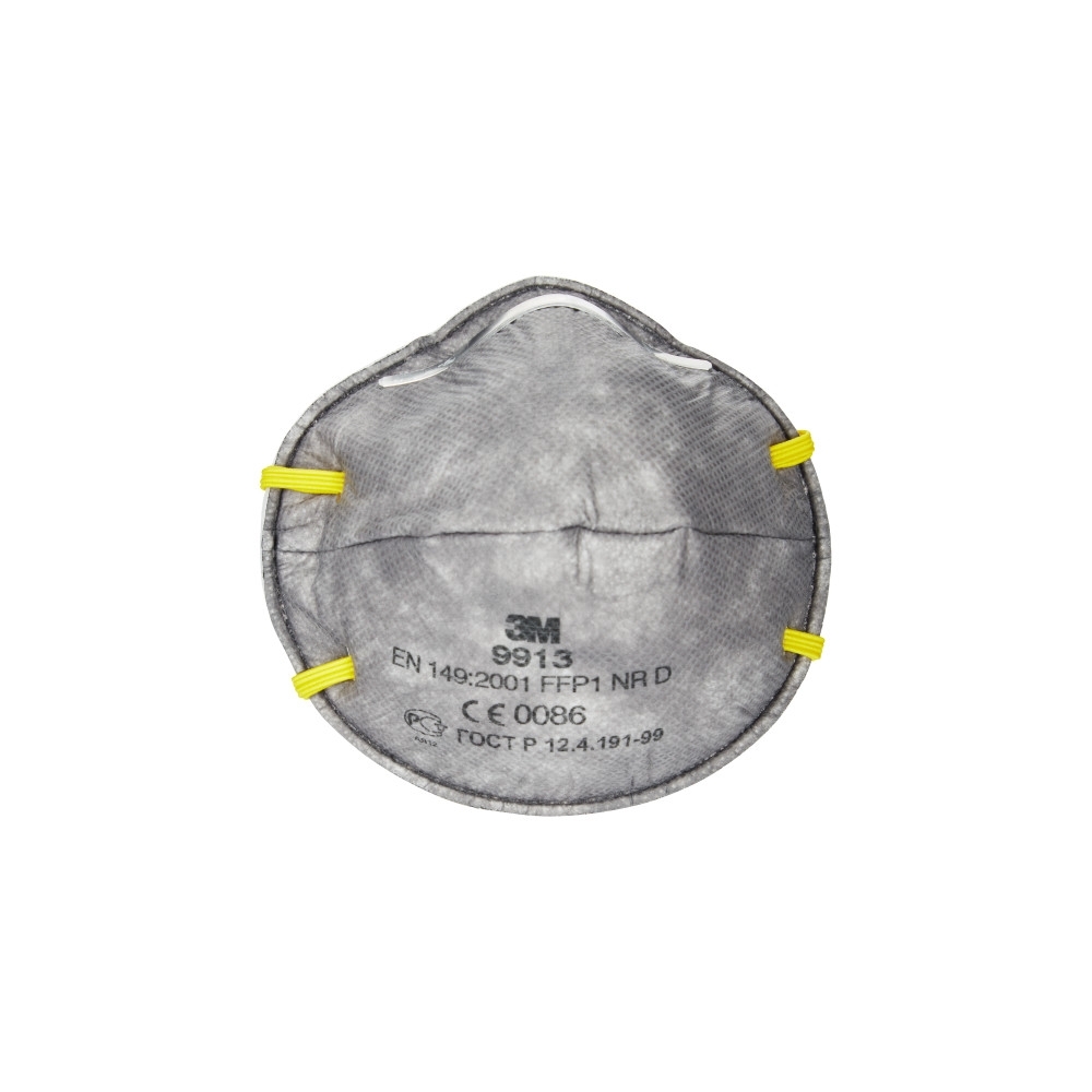 Respiratore 3M 9913, con carboni attivi, senza valvola, grigia, non indossata, serie 9000