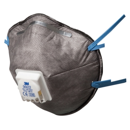 Respiratore 3M 9922, con carboni attivi, con valvola, grigia, non indossata, serie 9000