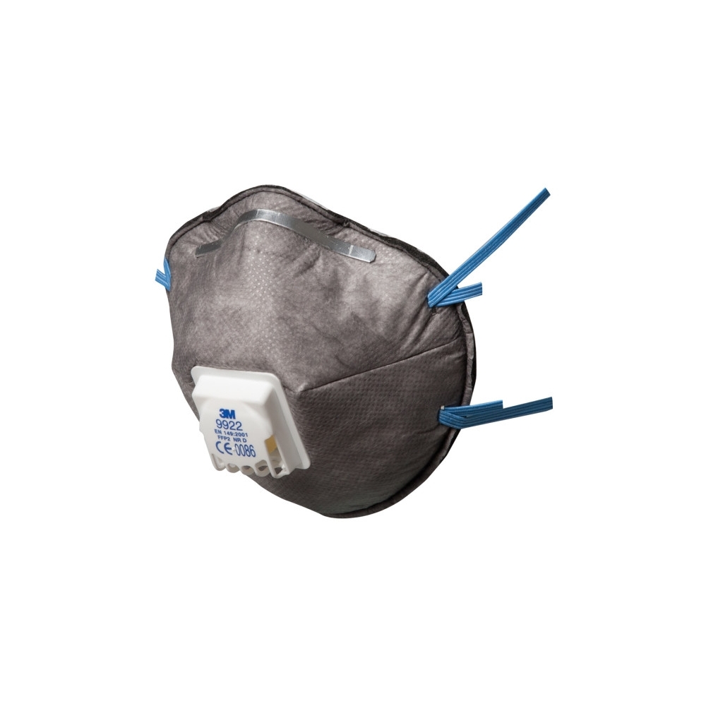 Respiratore 3M 9922, con carboni attivi, con valvola, grigia, non indossata, serie 9000