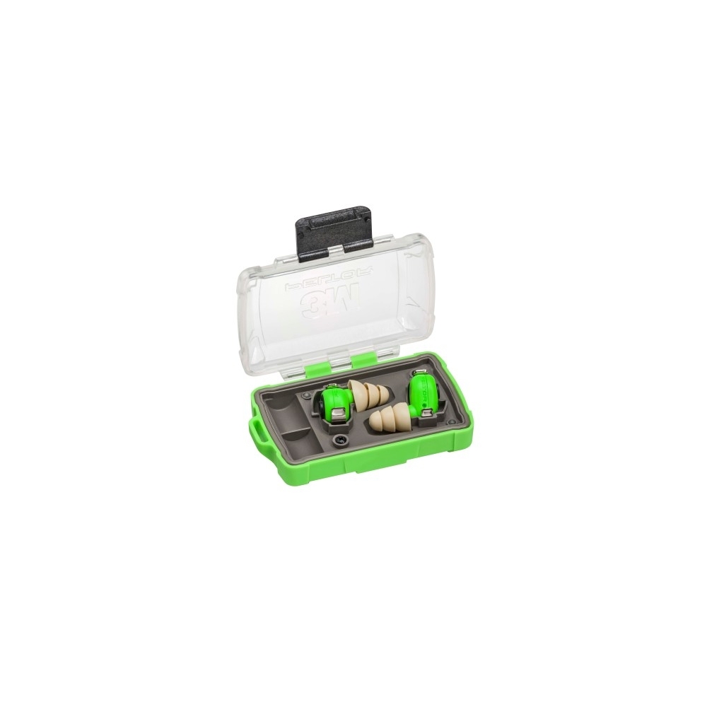 Inserti auricolari, 3M, PELTOR, Elettronici, colore verde, ad attenuazione controllata, all'interno della apposita scatola