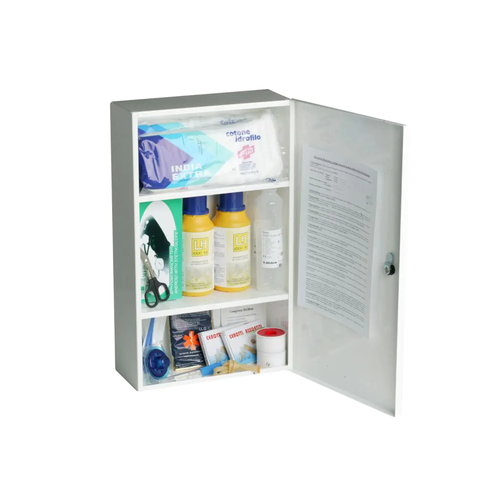 Cassetta di medicazione, Industrial Starter, Armadietto di pronto soccorso, in metallo, Dimensioni cm 50x30x12