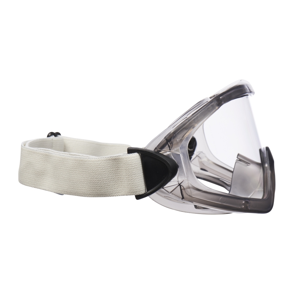Occhiali a mascherina, 3M, 2890, Lenti in policarbonato trasparente,  ventilazione indiretta, colore grigio, elastico bianco