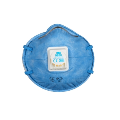 Respiratore 3M 9926, con carboni attivi, con valvola, azzurra, non indossata, serie 9000