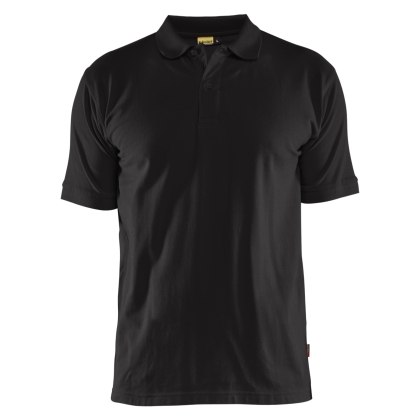 Polo, Blaklader, 3435, colore nero, Cotone, maniche corte, finitura a costine