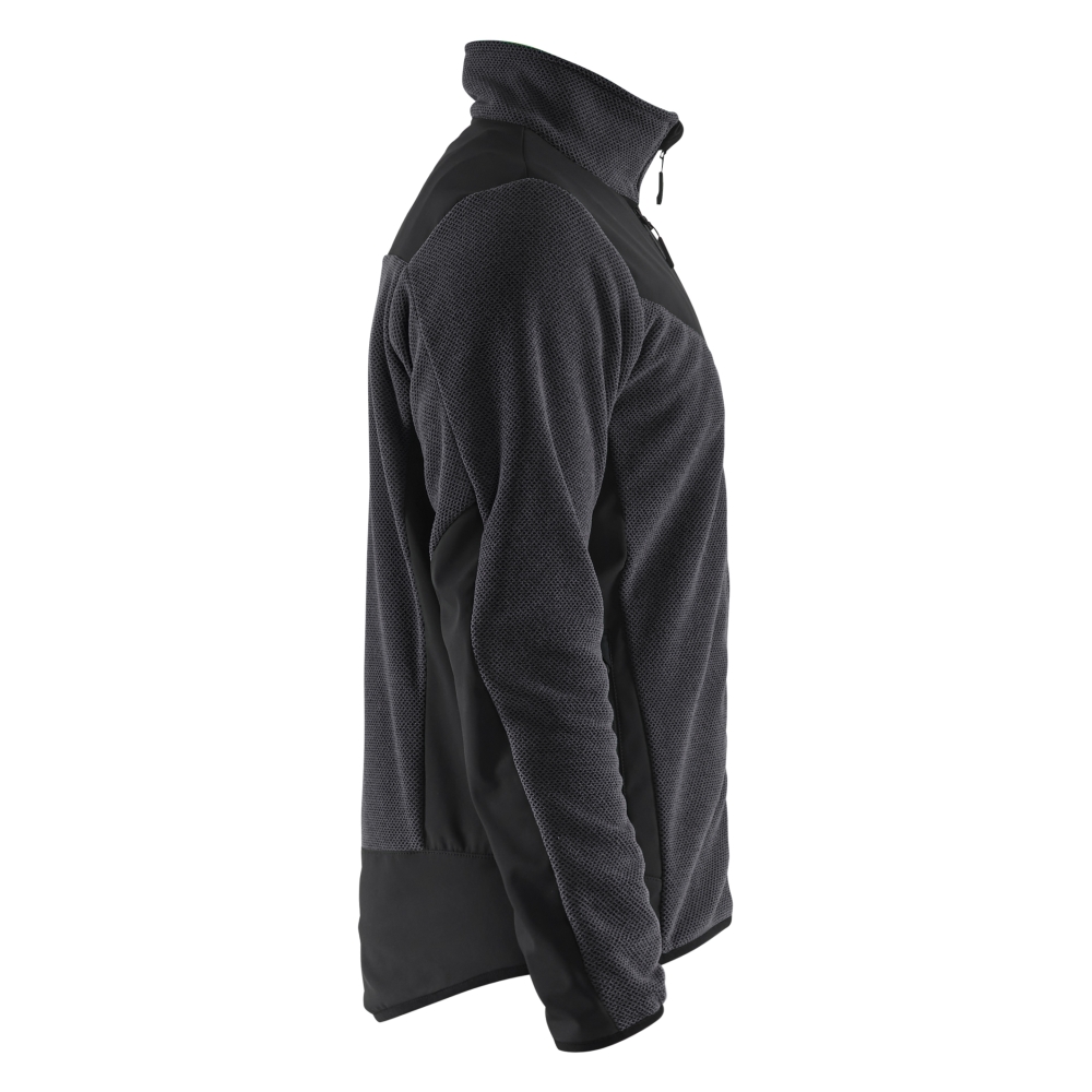 Giacca in maglia, Blaklader, 5942, colore nero, Collo alto, tessuto pile tridimensionale spazzolato, rinforzata softshell