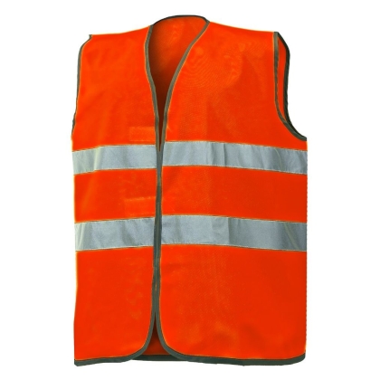 Gilet ISSA, Alta Visibilità, in Poliestere, dotato di chiusura con velcro, colore arancione
