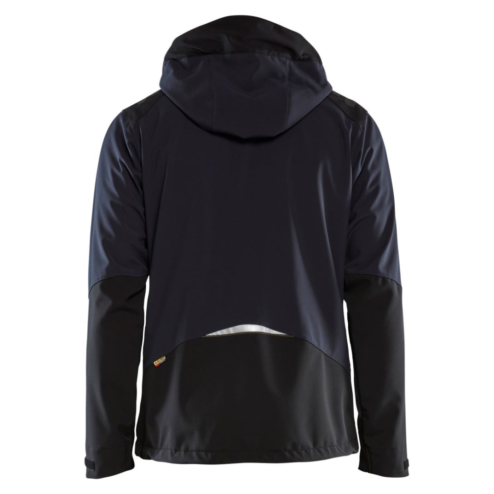 Giacca, Blaklader, Softshell, 4749, colore blu, Softshell, tessuto stretch impermeabile e antivento, con cappuccio