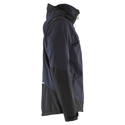 Giacca, Blaklader, Softshell, 4749, colore blu, Softshell, tessuto stretch impermeabile e antivento, con cappuccio