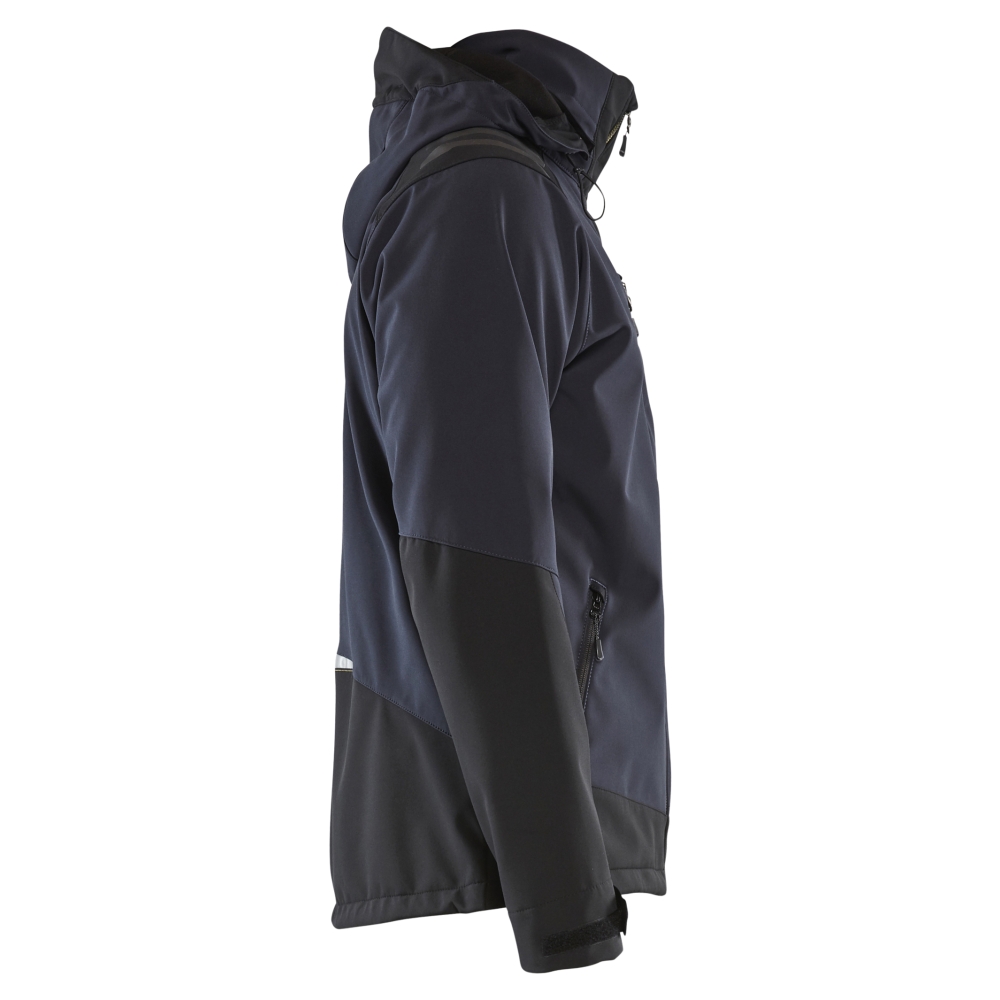 Giacca, Blaklader, Softshell, 4749, colore blu, Softshell, tessuto stretch impermeabile e antivento, con cappuccio