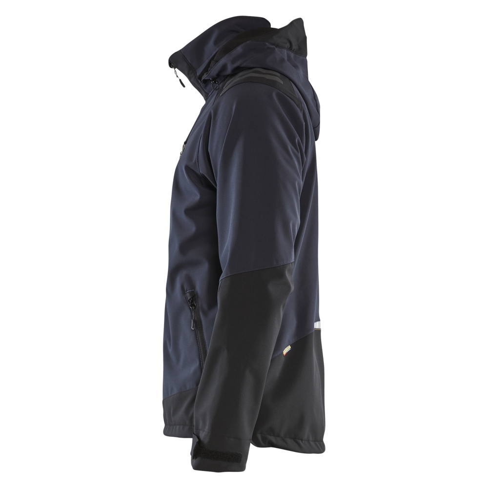 Giacca, Blaklader, Softshell, 4749, colore blu, Softshell, tessuto stretch impermeabile e antivento, con cappuccio