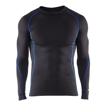 Intimo termico, maglia, Blaklader, 6810, colore nero, cucitute blu, Poliestere, tessuto a coste