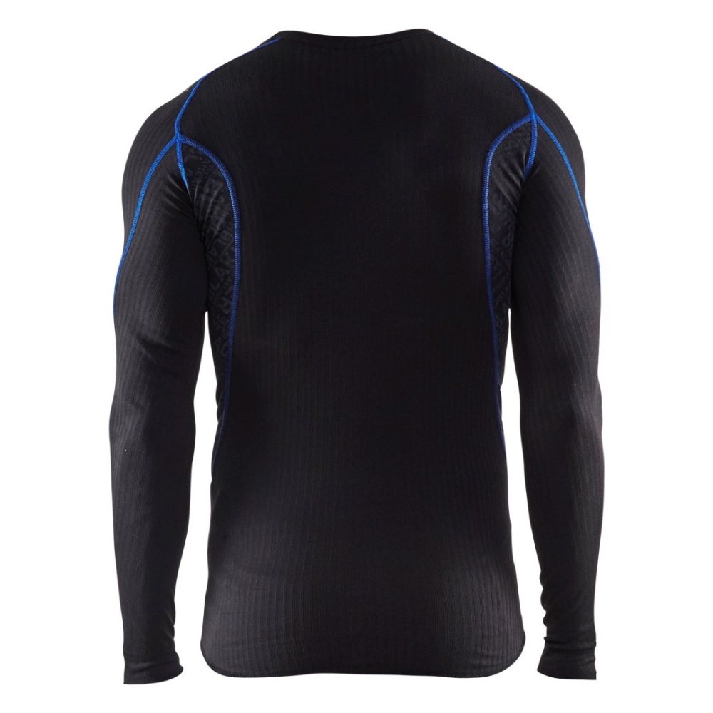 Intimo termico, maglia, Blaklader, 6810, colore nero, cucitute blu, Poliestere, tessuto a coste