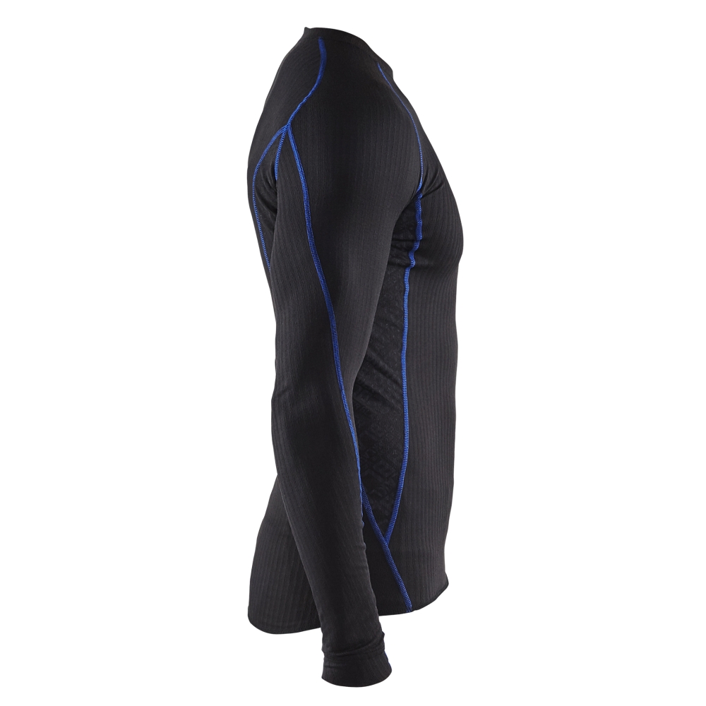 Intimo termico, maglia, Blaklader, 6810, colore nero, cucitute blu, Poliestere, tessuto a coste