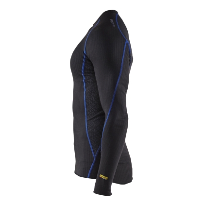 Intimo termico, maglia, Blaklader, 6810, colore nero, cucitute blu, Poliestere, tessuto a coste