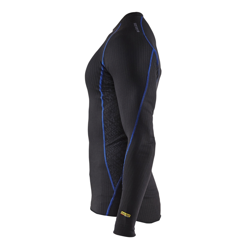 Intimo termico, maglia, Blaklader, 6810, colore nero, cucitute blu, Poliestere, tessuto a coste