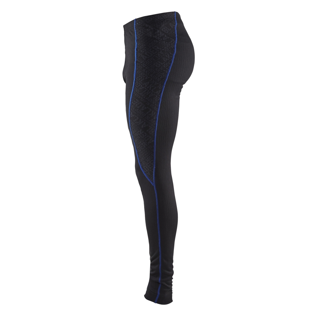 Intimo termico, pantalone, Blaklader, 6810, colore nero, cucitute blu, Poliestere, tessuto a coste