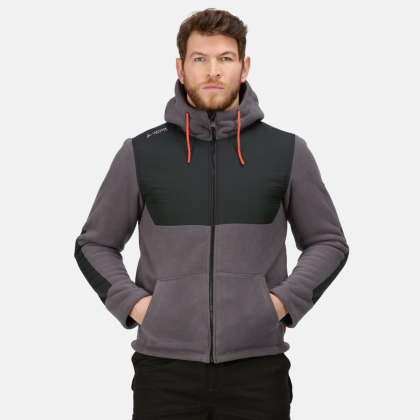 Giacca, Tactical Threads Garrison, colore grigio, Micropile e sherpa, con cappuccio