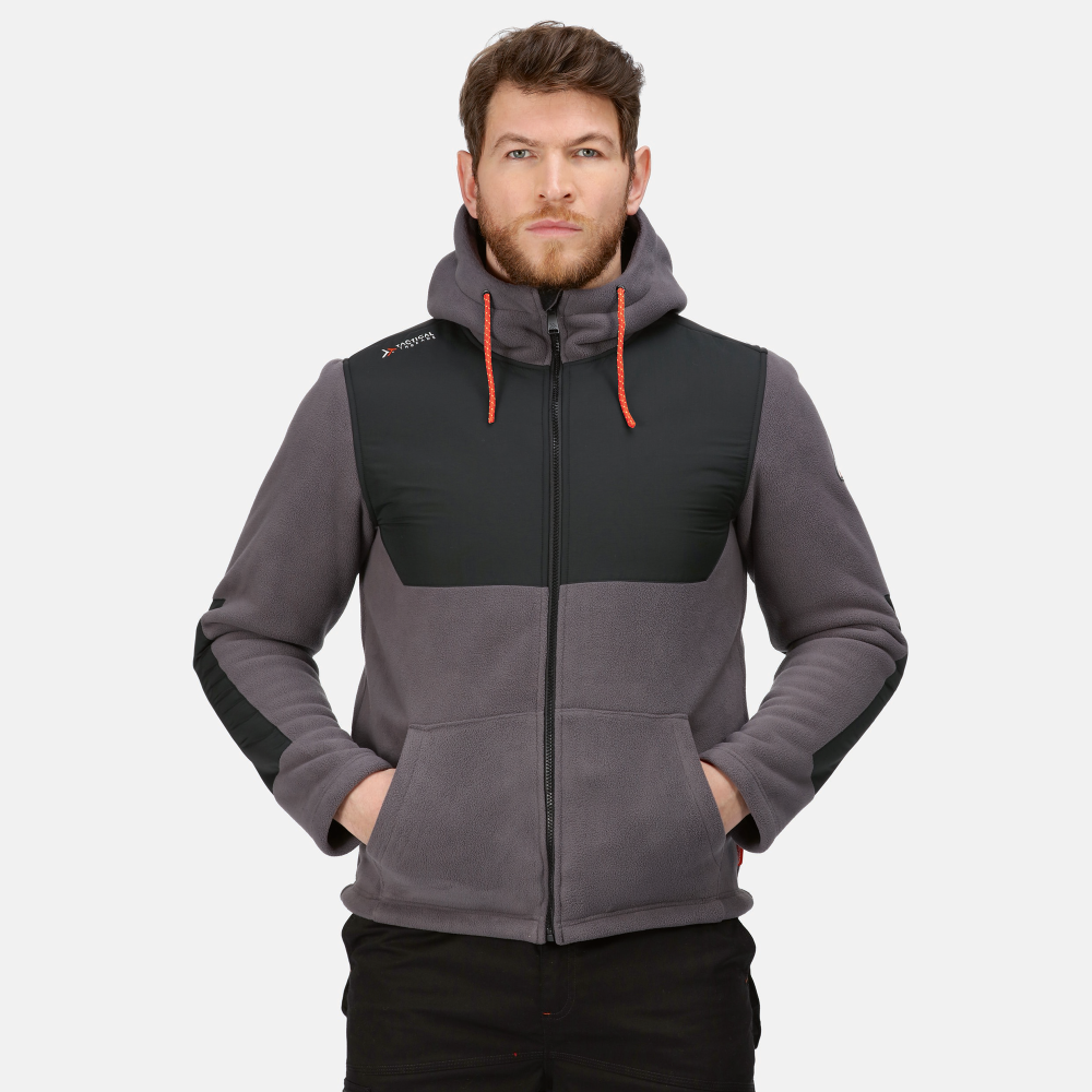 Giacca, Tactical Threads Garrison, colore grigio, Micropile e sherpa, con cappuccio