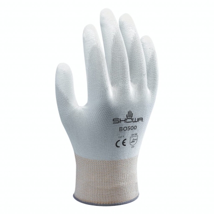 Guanto, Showa, SHB0500, colore bianco, spalmatura bianca, Palmo rivestito in poliuretano, dorso traspirante