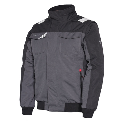Giubbino, ISSA, Wise, 04531B, colore grigio, Maniche asportabili, con cappuccio, 5 tasche, inserti riflettenti
