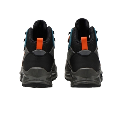 Scarpe antinfortunistiche Diadora Sport Diatex, colore grigia e blu, lacci arancione, suola nera, Calzatura media
