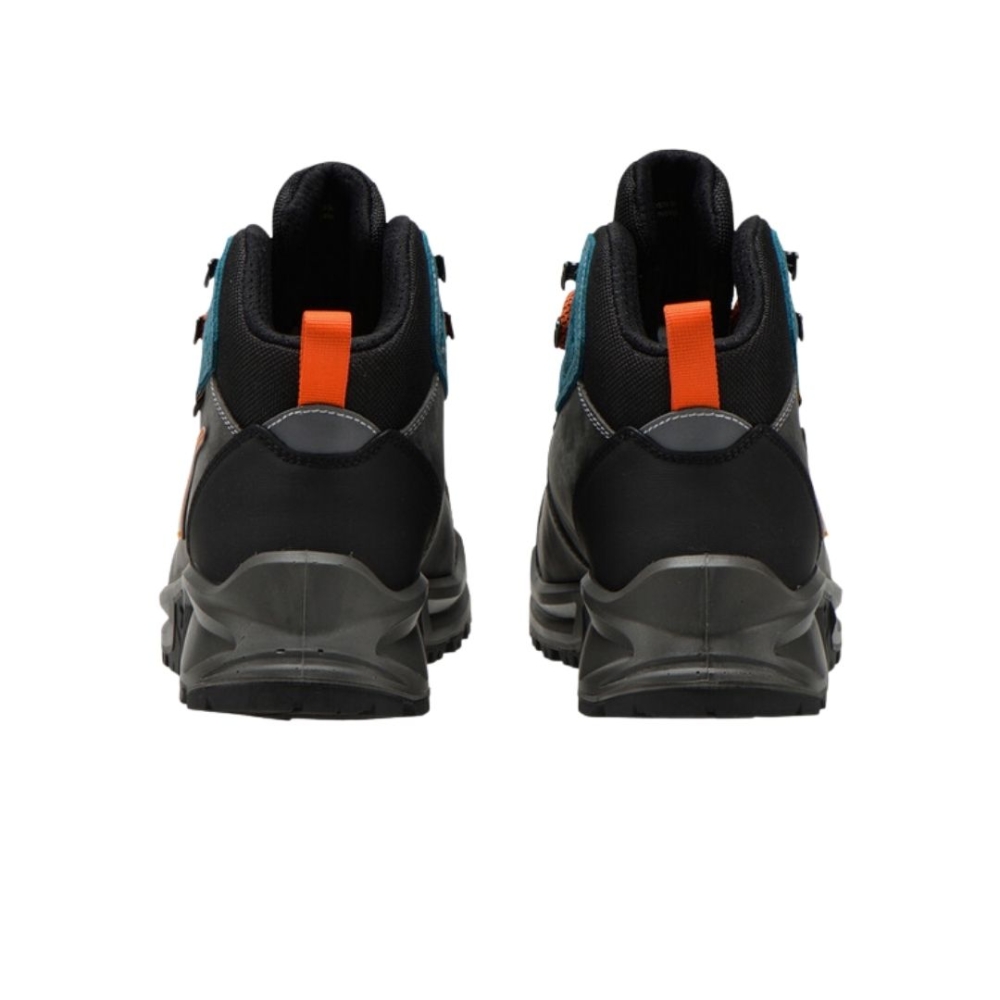 Scarpe antinfortunistiche Diadora Sport Diatex, colore grigia e blu, lacci arancione, suola nera, Calzatura media