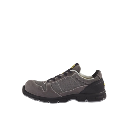 Scarpe antinfortunistiche, Diadora Run Text, Calzatura bassa, in pelle Perwanger antigraffio, colore grigio, suola nera