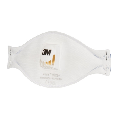 Respiratore 3M 9322+, antipolvere, con valvola, bianca, non indossata, serie Aura