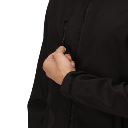 Giacca, Regatta Professional, Venturer, colore nero, Softshell, idrorepellente, traspirante, antivento, con cappuccio