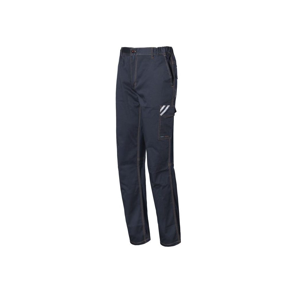 Pantalone ISSA, Stretch Start, 8036B, colore blu, Stretch, inserti retroriflettenti, 6 tasche