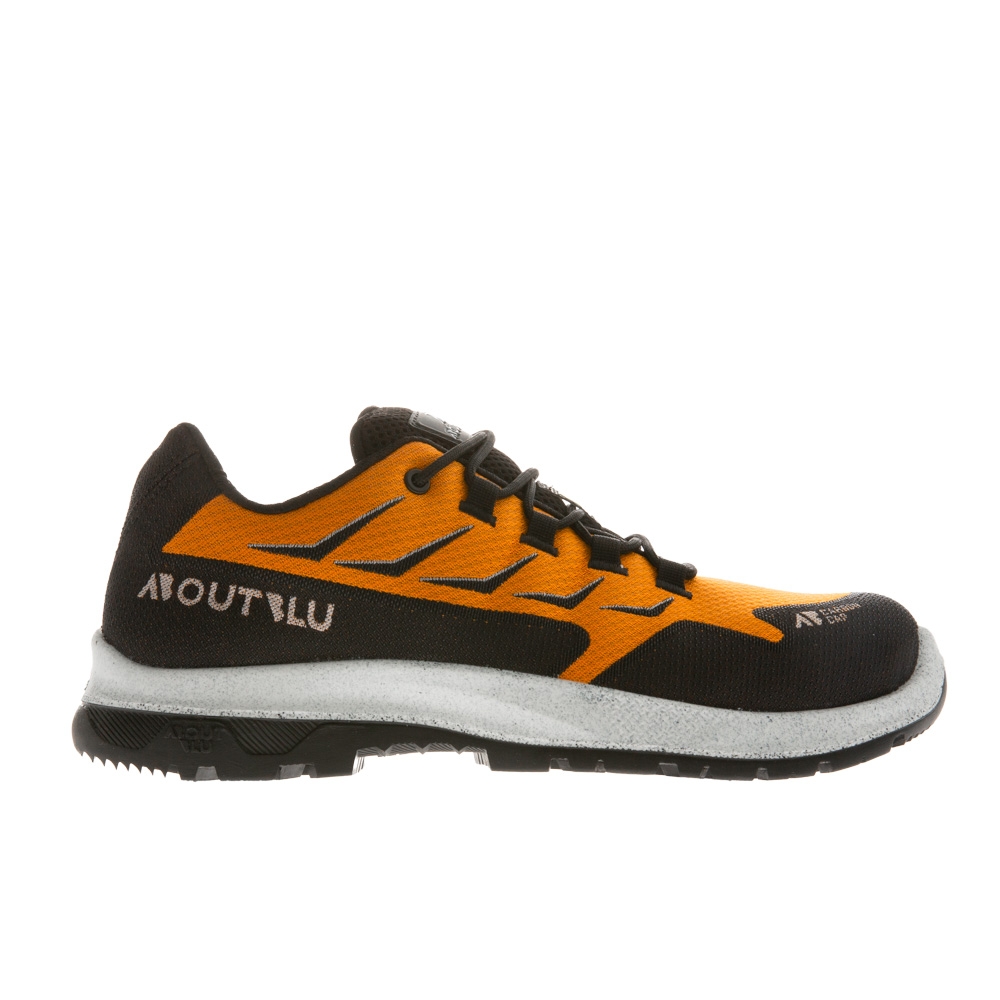 Scarpe, AboutBlu, Flow Orange, colore arancione a nero, lacci neri, suola nera, Calzatura bassa, in poliestere