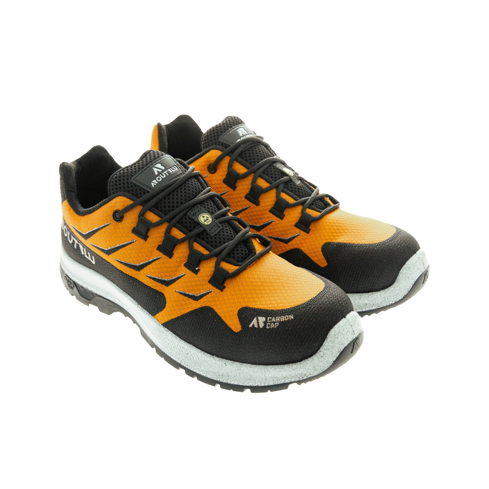 Scarpe, AboutBlu, Flow Orange, colore arancione a nero, lacci neri, suola nera, Calzatura bassa, in poliestere