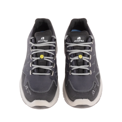 Scarpe antinfortunistiche, AboutBlu, Flow Grey, colore grigio e nero, lacci grigi, suola nera, Calzatura bassa, in poliestere
