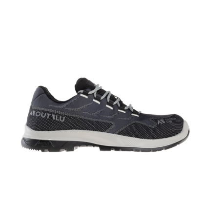 Scarpe antinfortunistiche, AboutBlu, Flow Grey, colore grigio e nero, lacci grigi, suola nera, Calzatura bassa, in poliestere