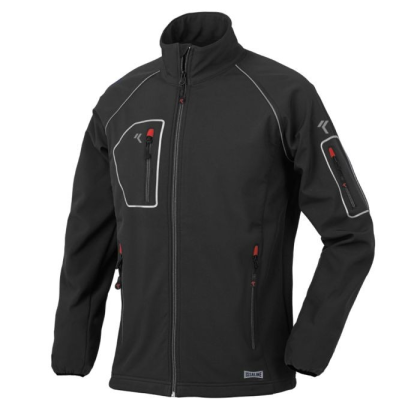 Giacca, ISSA, Just Lady, 04515NL, colore nero, Softshell, 4 tasche, inserti piping alta visibilità
