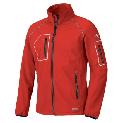 Giacca, ISSA, Just Lady, 04515NL, colore rosso, Softshell, 4 tasche, inserti piping alta visibilità