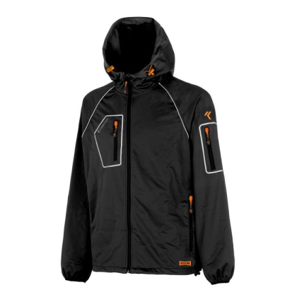 Giacca, ISSA, Thiny, 04514B, colore nero, Softshell, con cappuccio, impermeabile