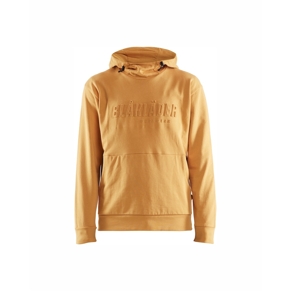 Felpa, Blaklader, 3530, colore giallo, 100% cotone french terry, con cappuccio