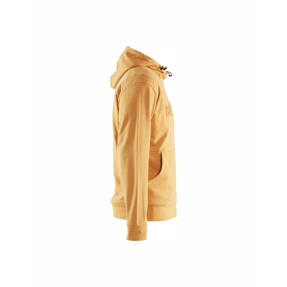 Felpa, Blaklader, 3530, colore giallo, 100% cotone french terry, con cappuccio