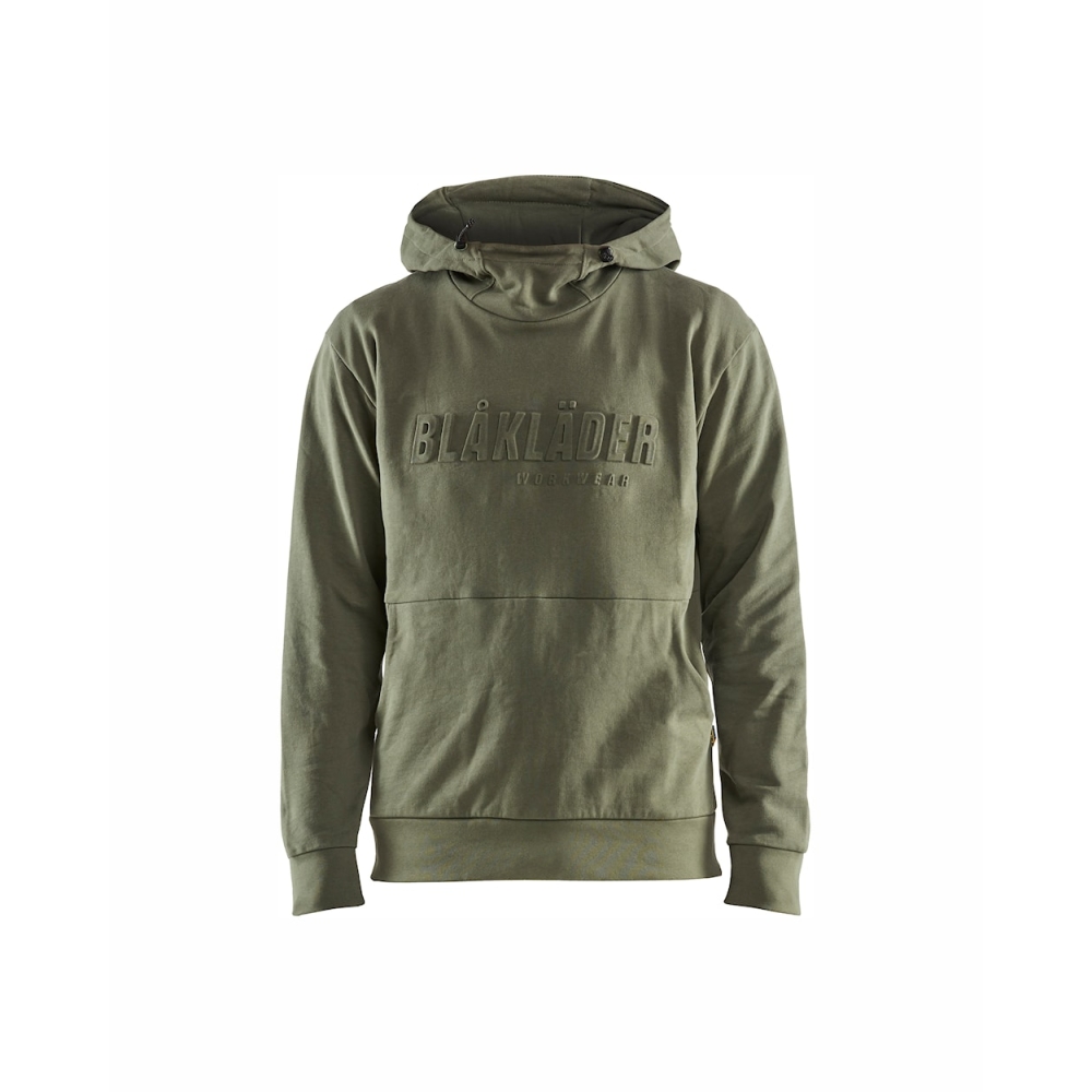 Felpa, Blaklader, 3530, colore verde, 100% cotone french terry, con cappuccio