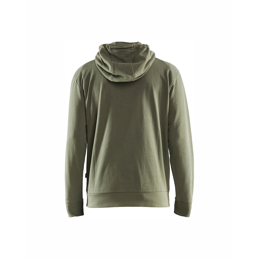Felpa, Blaklader, 3530, colore verde, 100% cotone french terry, con cappuccio