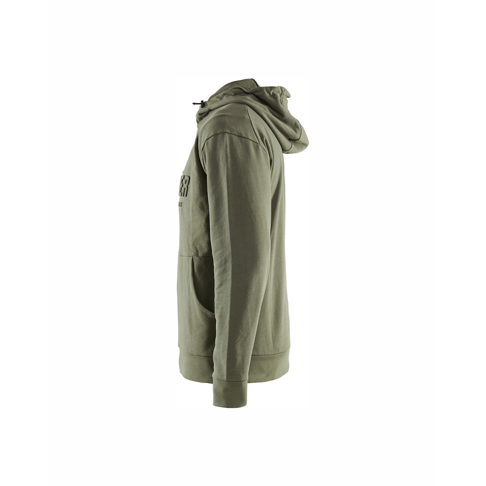 Felpa, Blaklader, 3530, colore verde, 100% cotone french terry, con cappuccio
