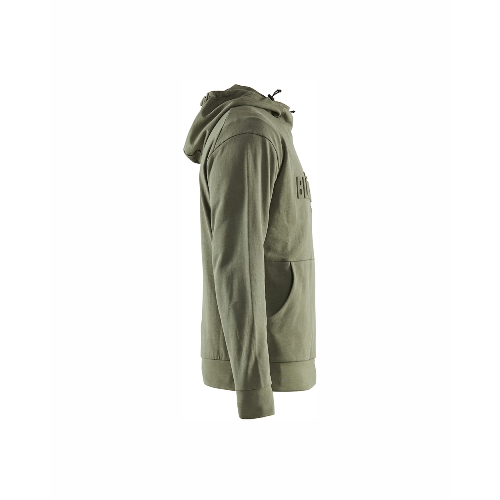 Felpa, Blaklader, 3530, colore verde, 100% cotone french terry, con cappuccio