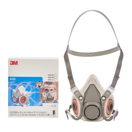 Semimaschera 3M, 6200, taglia M, riutilizzabili, con filtri intercambiabili, serie 6000, non indossata