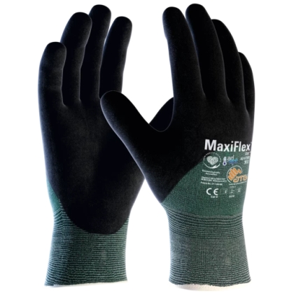 Guanto, ATG, Maxiflex CUT, 42-8753, colore verde, rivestimento dorso a 3/4 colore nero