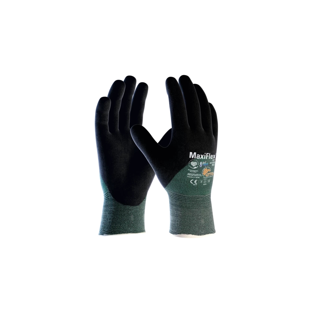 Guanto, ATG, Maxiflex CUT, 42-8753, colore verde, rivestimento dorso a 3/4 colore nero