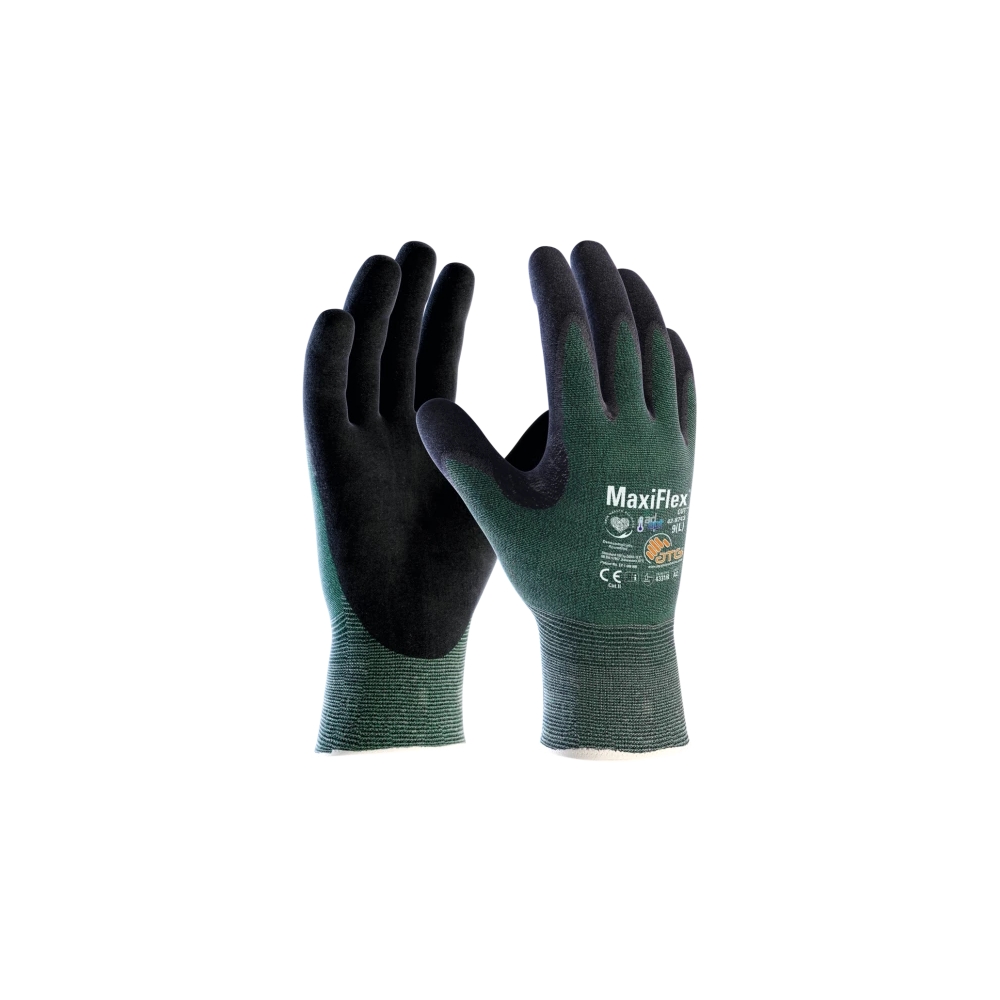 Guanto, ATG, Maxiflex CUT, 42-8743, colore verde, spalmetura  in gomma nitrilica colore nero