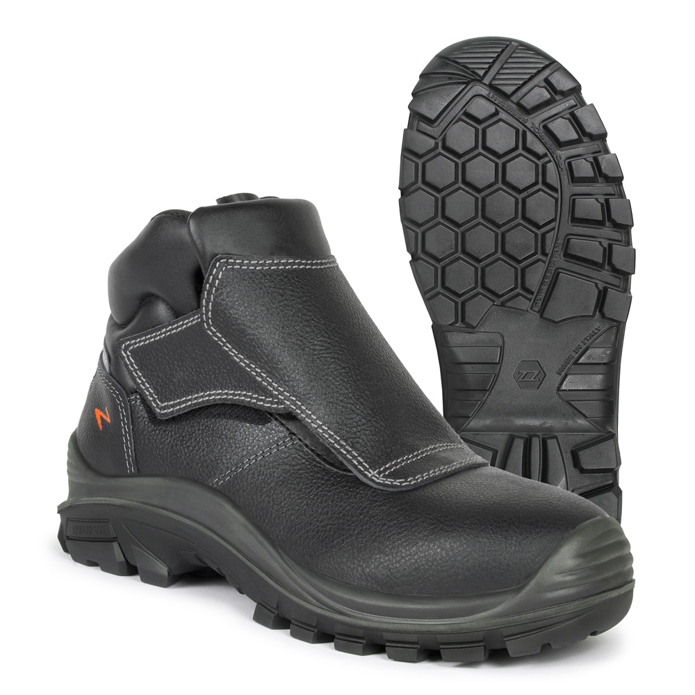 Scarpe antinfortunistiche, Pezzol Belmont, colore nero, suola nera, Calzatura alta, pelle Idrotech idrorepellente