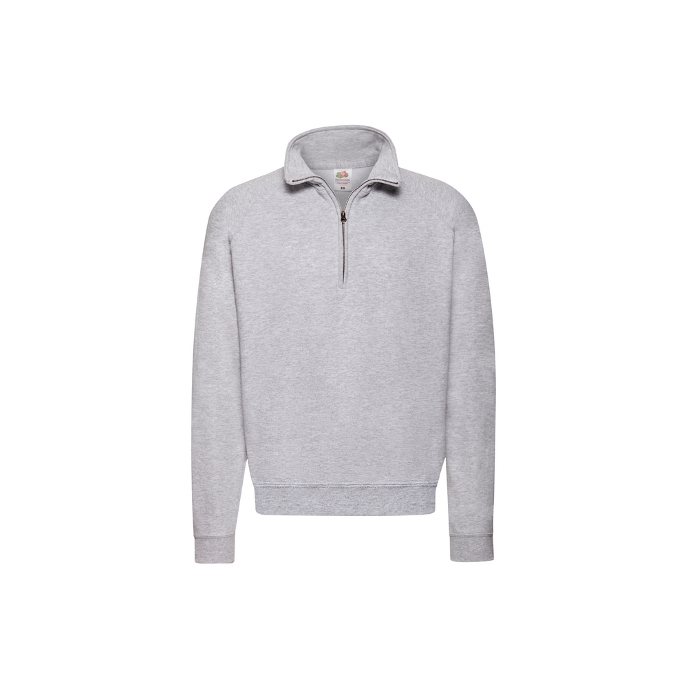 Felpa, Fruit Of The Loom, F62114, colore grigio, Zip nascosta, interno felpato