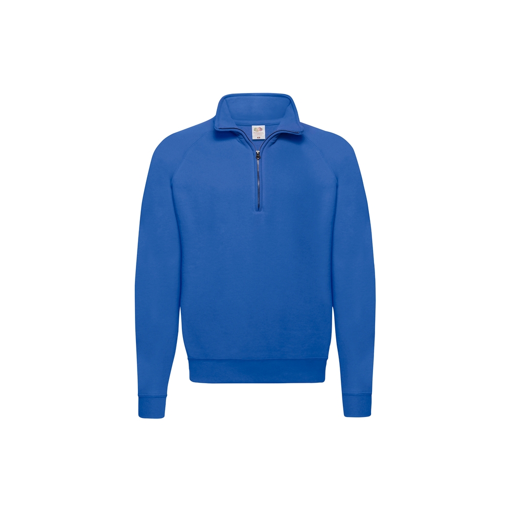 Felpa, Fruit Of The Loom, F62114, colore blu, Zip nascosta, interno felpato
